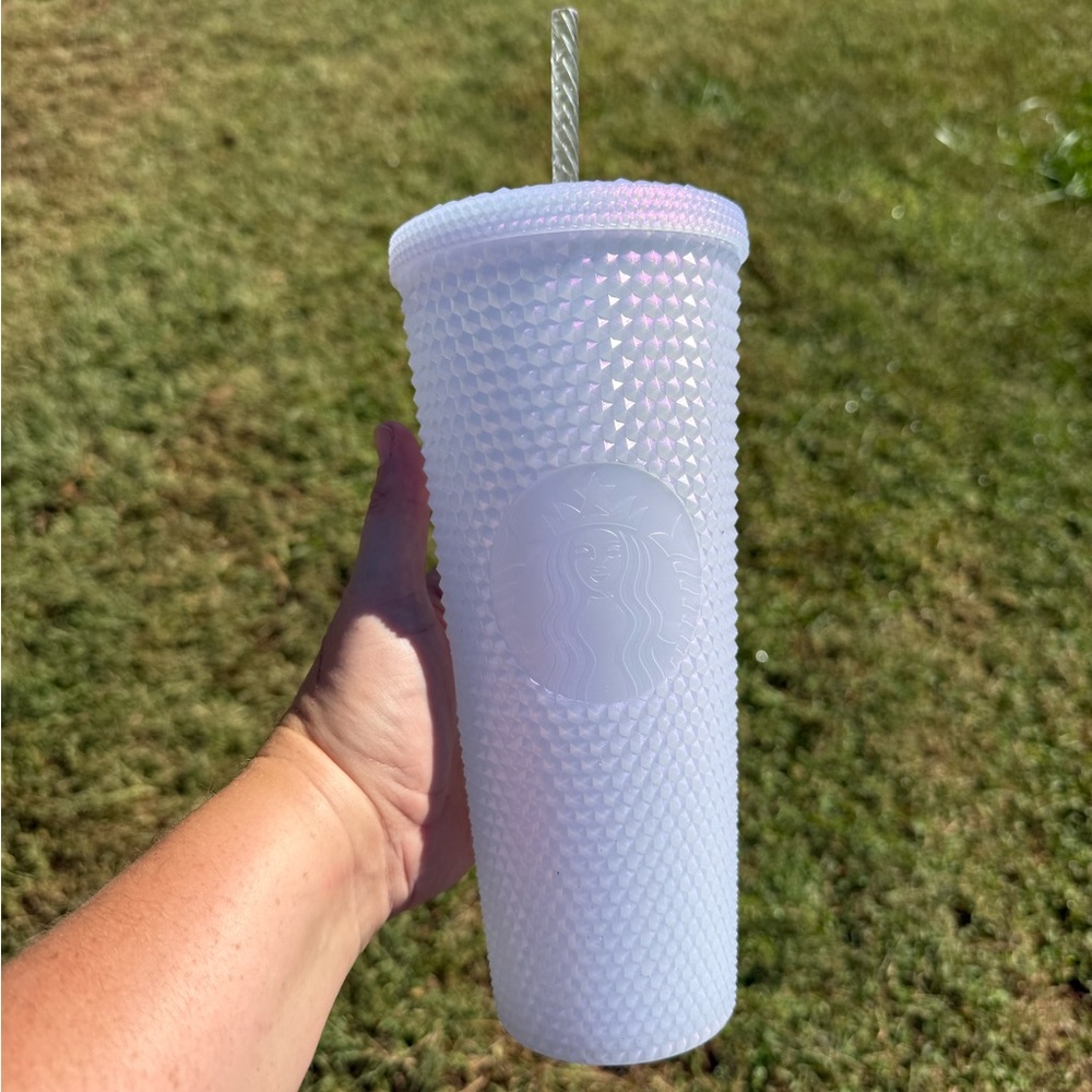 Starbucks Lavender Iridescent Studded Large 24oz Tumbler with straw